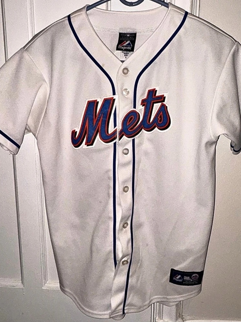 Majestic New York Mets David Wright #5 Home Jersey White Large